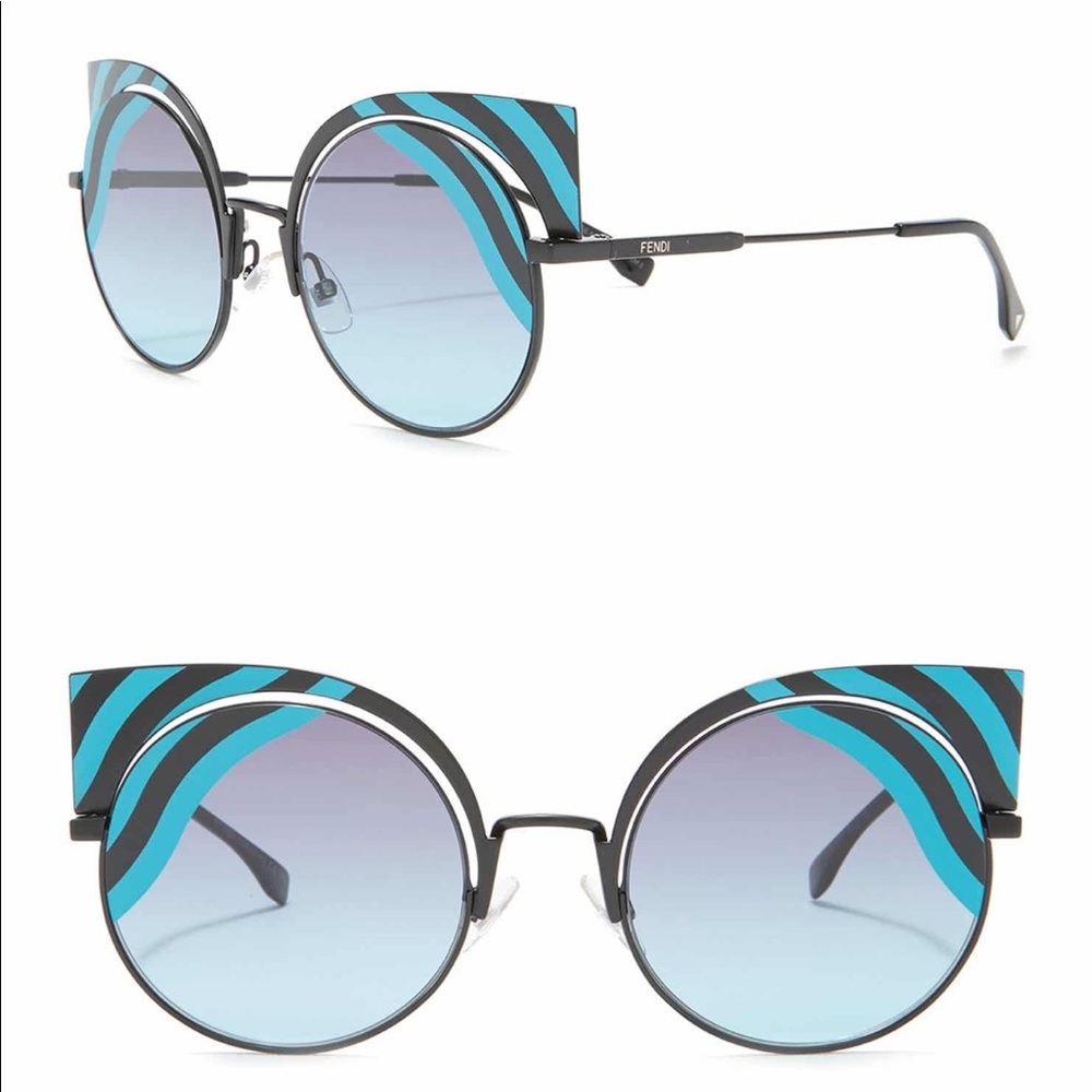 Fendi Blue and Black Sunglasses with Gradient Lenses
